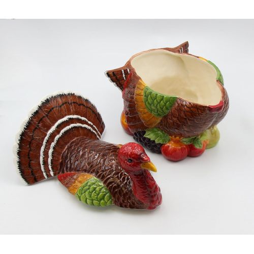  Cosmos 10712 Gifts Turkey Design Ceramic Cookie Jar, 10-38-Inch