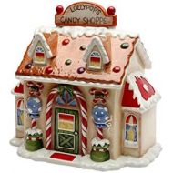 Cosmos 10931 Gifts Ceramic Santas Village Candy Jar, 8-12-Inch