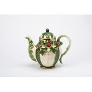 Cosmos Gifts 10309 Emerald Holiday Teapot, 7-5/8-Inch