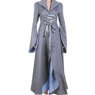 Cosplay Adult Women Renaissance Court Grey Dress Suit Halloween Carnival Costume
