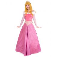 Cosplay.fm Womens Aurora Pink Dress Briar Rose Costume with Crown