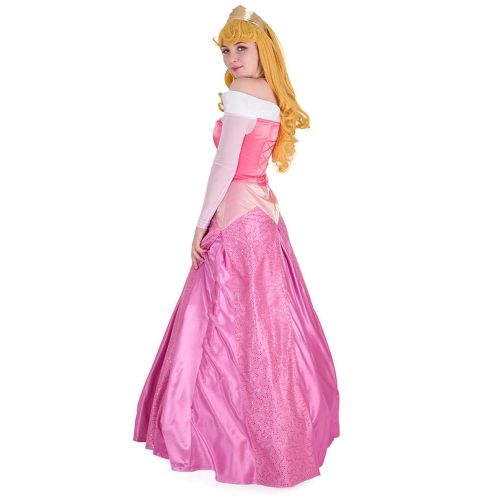  Cosplay.fm Womens Aurora Pink Dress Briar Rose Costume with Crown