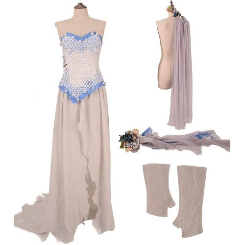  할로윈 용품Cosplay.fm Womens Emily Ghost Bride Halloween Cosplay Costume Fancy Dress