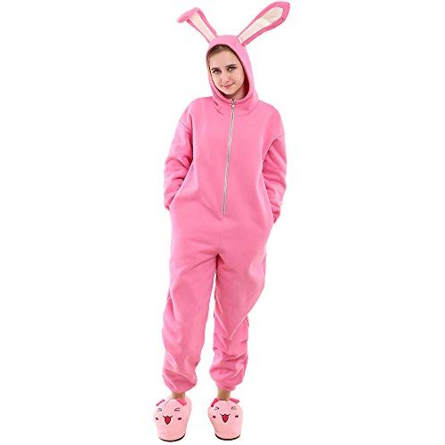  할로윈 용품Cosplay.fm Adults Onesie Pajamas Set Pink Bunny Rabbit Halloween Costume