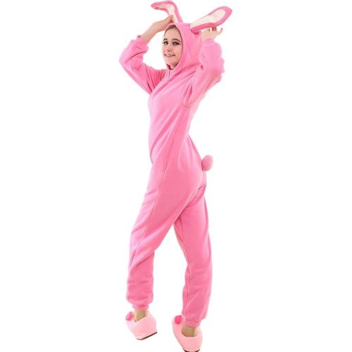  할로윈 용품Cosplay.fm Adults Onesie Pajamas Set Pink Bunny Rabbit Halloween Costume