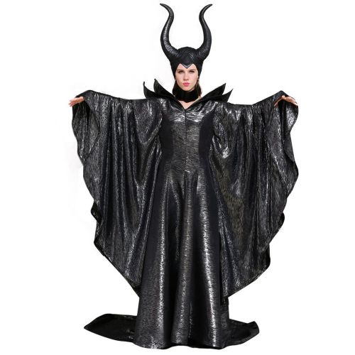  CosplayDiy Womens Costumes of Maleficent Angelina Jolie Dark Witch Queen Dress