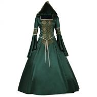 CosplayDiy Womens Medieval Hooded Fancy Dress Victorian Costume