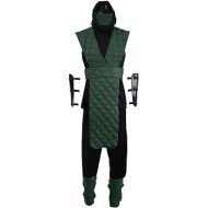 CosplayDiy Mens Suit for Mortal Kombat Reptile Cosplay Costume Ninja Green Fighting Costumes with Mask Adult