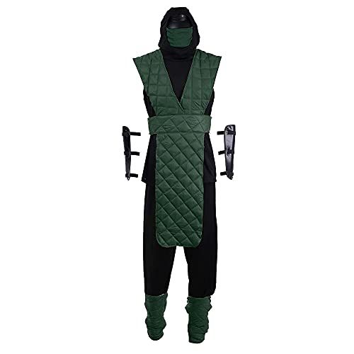  할로윈 용품CosplayDiy Mens Suit for Mortal Kombat Reptile Cosplay Costume Ninja Green Fighting Costumes with Mask Adult