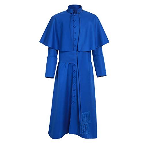  할로윈 용품CosplayDiy Adult Mens Roman Pulpit Clergy Cassock Church Pope Robe Costume Halloween Vintage Mens Outfit