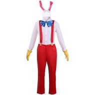 CosplayDiy Roger Rabbit Costume Outfit Mens White Rabbit Costume Outfit Adult