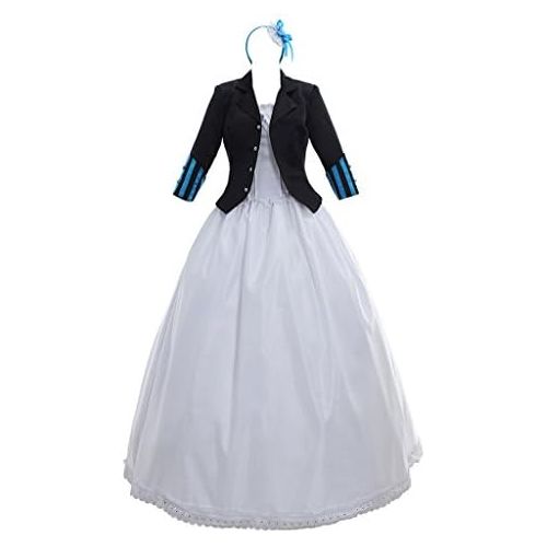  CosplayDiy Womens Dress for Black Bulter Book of The Atlantic Elizabeth Midford Cosplay