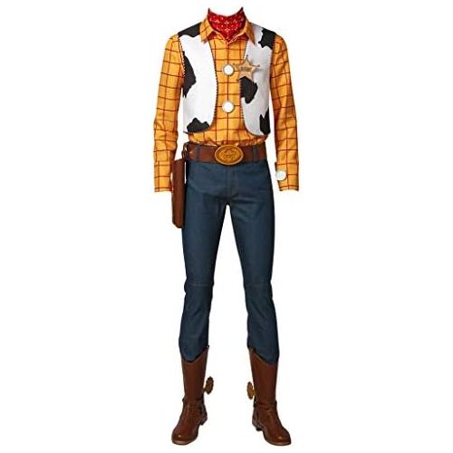  CosplayDiy Mens Suit for Cowboy Sheriff Woody Cosplay Costume with Boots&Hat