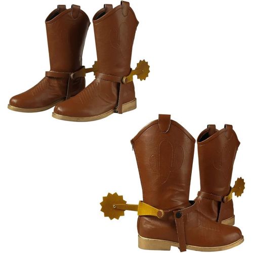  CosplayDiy Mens Suit for Cowboy Sheriff Woody Cosplay Costume with Boots&Hat