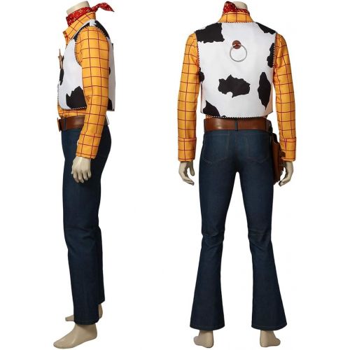  CosplayDiy Mens Suit for Cowboy Sheriff Woody Cosplay Costume with Boots&Hat