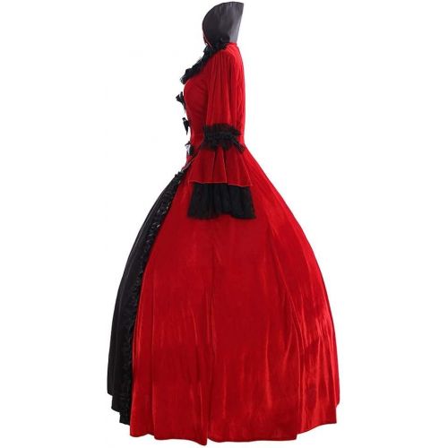 CosplayDiy Womens 18th Century Marie Antoinette Rococo Damask Cosplay Dress Costume
