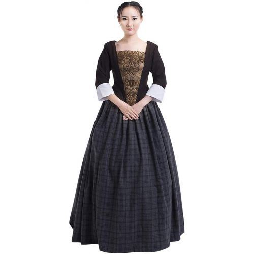  CosplayDiy Womens Dress for Outlander Jenny Fraser Murray Cosplay Costume Dress