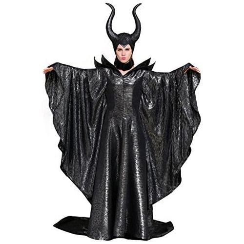  CosplayDiy Womens Costumes of Maleficent Angelina Jolie Dark Witch Queen Dress