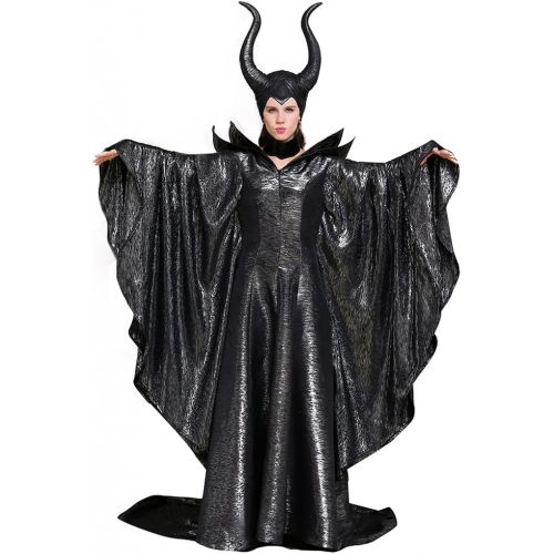  CosplayDiy Womens Costumes of Maleficent Angelina Jolie Dark Witch Queen Dress