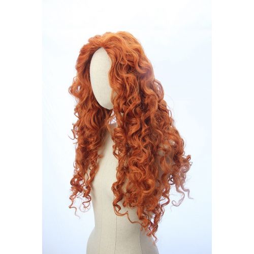  CosplayWigsCom Long Copper Red Curly Wave Inspired Merida Brave Wig Heat Resistant Synthetic Hair