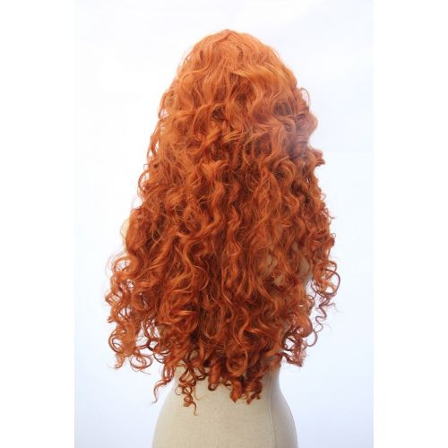  CosplayWigsCom Long Copper Red Curly Wave Inspired Merida Brave Wig Heat Resistant Synthetic Hair