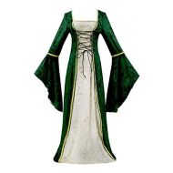 Cosplayaz Womens Renaissance Medieval Costume Dress Lace up Irish Over Long Dresses Cosplay Retro Gown