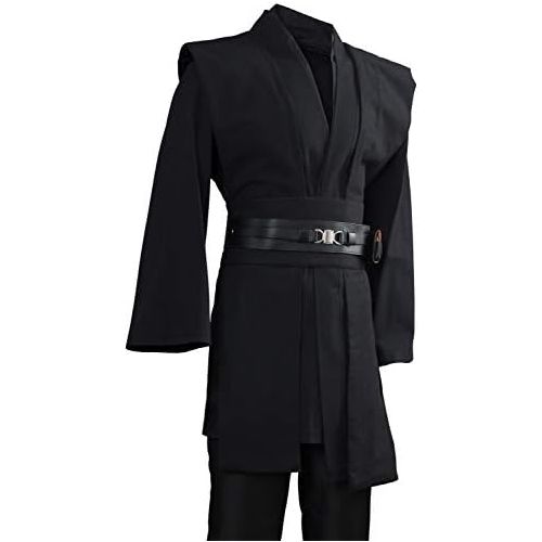  할로윈 용품CosplaySky Adult Outfit for Jedi Costume Tunic Hooded Robe Anakin Skywalker Uniform Black Version