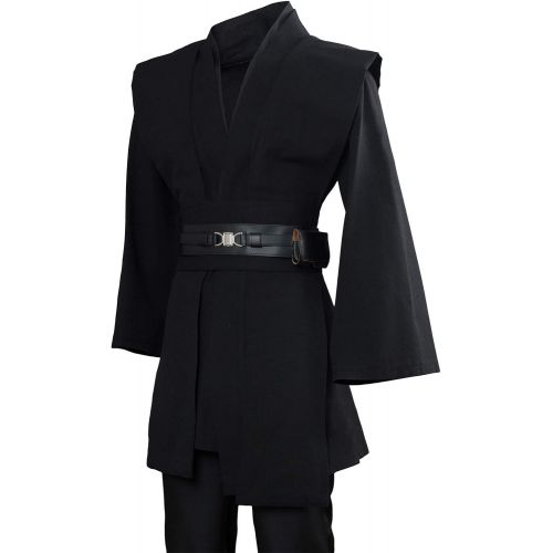  할로윈 용품CosplaySky Adult Outfit for Jedi Costume Tunic Hooded Robe Anakin Skywalker Uniform Black Version