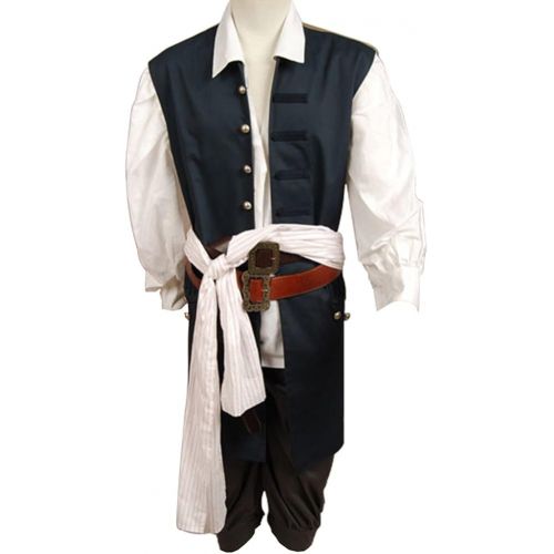  할로윈 용품CosplaySky Halloween Pirate Costume Pirates of The Caribbean Jack Sparrow Outfit