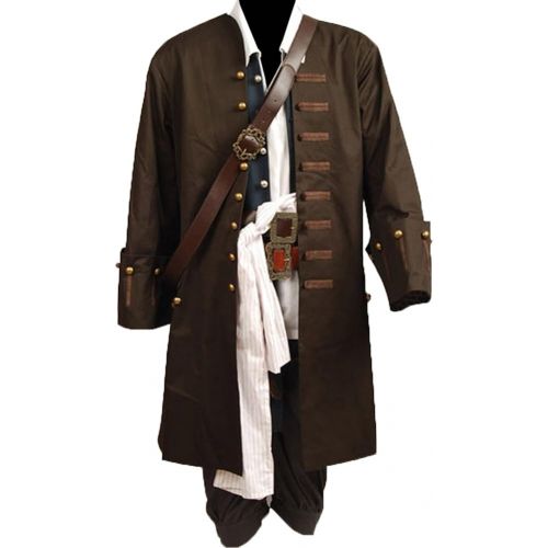  할로윈 용품CosplaySky Halloween Pirate Costume Pirates of The Caribbean Jack Sparrow Outfit