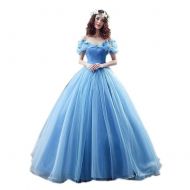 Cosrea Cosplay Cinderella 2015 Live Action Multilayer Organza Cosplay Costume