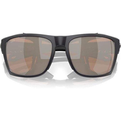  Costa Man Sunglasses Black Pearl Frame, Copper Silver Mirror Lenses, 58MM