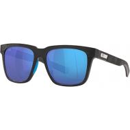 Costa Del Mar Man Sunglasses Net Gray With Blue Rubber Frame, Blue Mirror Lenses, 55MM