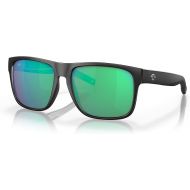 Costa Del Mar Man Sunglasses Matte Black Frame - Green Mirror Lenses, 59MM