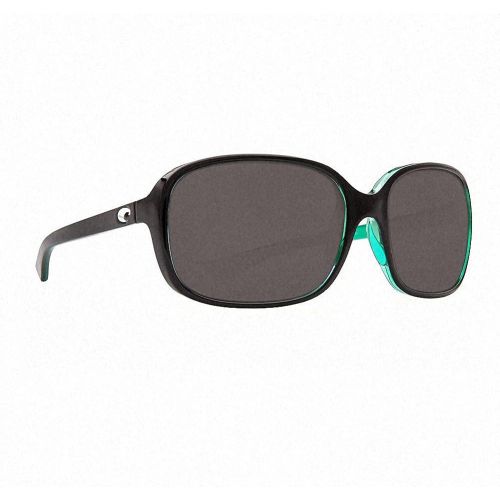  Costa Del Mar Costa Shiny Black KiwiGray Riverton 580P Sunglasses