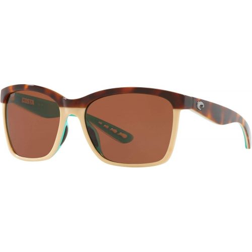  Costa Del Mar Anaa Sunglasses Shiny Olive Tort on BlackBlue Mirror 580Plastic