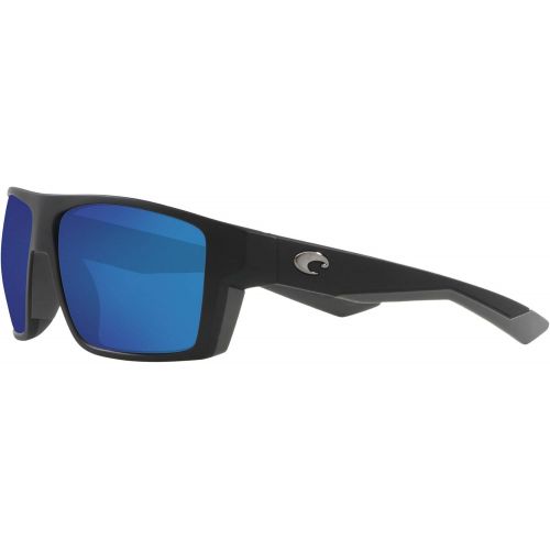  Costa Del Mar Costa del Mar Mens Bloke Polarized Iridium Square Sunglasses, Black + Matte Gray, 61.2 mm