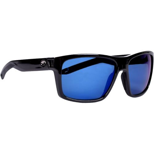  Costa Del Mar - Slack Tide - Shiny Black Frame-Blue Mirror 580 Poly Polarized Lenses
