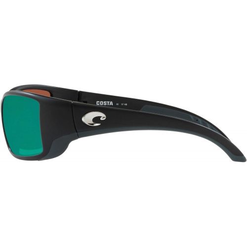  Costa Del Mar Blackfin Sunglasses, Black, Green Mirror 580Glass Lens