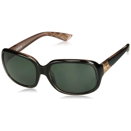  Costa Del Mar Gannet Sunglasses Shiny Black Hibiscus/Gray 580Glass