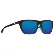 Costa Del Mar Costa Cheeca Sunglasses - Shiny Black Frame - Blue Mirror 580P Poly Polarized Lens