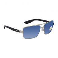 Costa Del Mar North Turn Sunglasses, Palladium w/Shiny Black, Blue Mirror 580Plastic