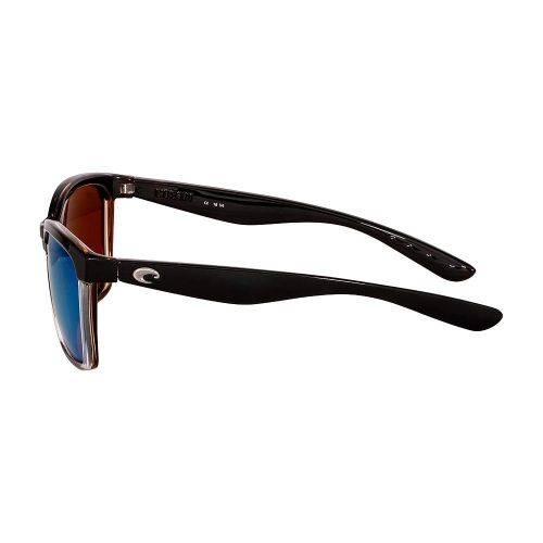  Costa Del Mar Anaa Sunglasses Shiny Black on Brown/Green Mirror 580 Plastic