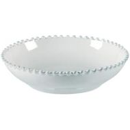 COSTA NOVA Pearl Collection Stoneware Ceramic Pasta Bowl 9.25, White