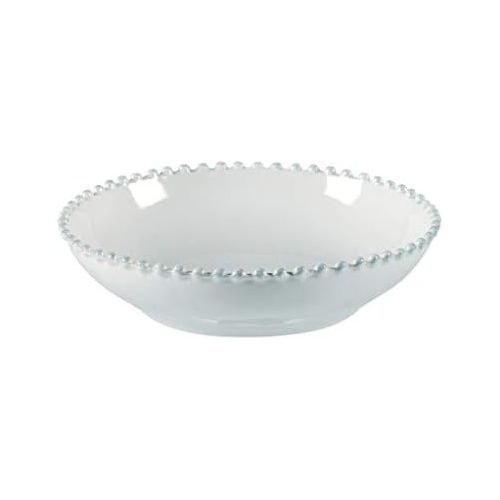  COSTA NOVA Pearl Collection Stoneware Ceramic Pasta Bowl 9.25, White