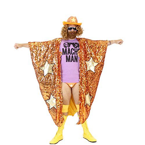  할로윈 용품Costume Agent WWE Randy Savage Macho Man Madness Sequin Costume Cape
