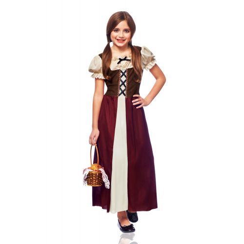  Costume Culture Peasant Girl Costume, Burgundy, Large