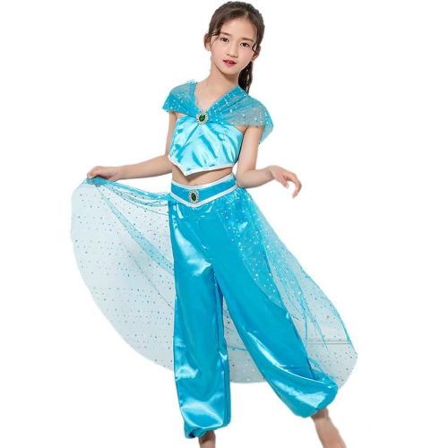  Costume Party Heart Womens Princess Jasmine Costume Belly Dance Dress Anime Lamp Cosplay for Halloween
