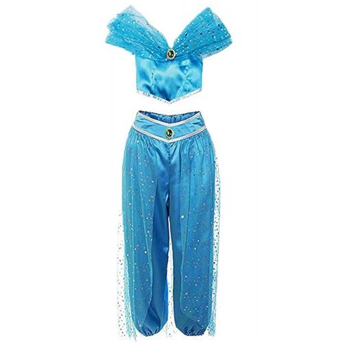  Costume Party Heart Womens Princess Jasmine Costume Belly Dance Dress Anime Lamp Cosplay for Halloween
