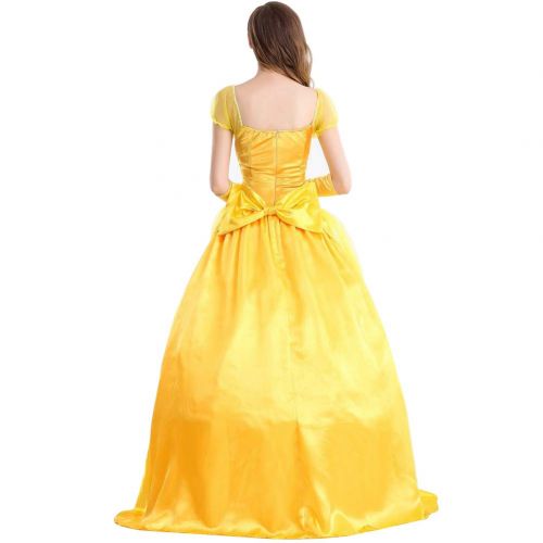  CostumeStore Belle Costume for Women Adult Belle Dress Yellow Belle Cosplay Halloween